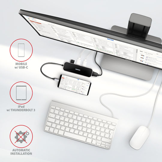 Axagon HMC-6H4A USB-C Docking Station mit HDMI 4K PD Schwarz