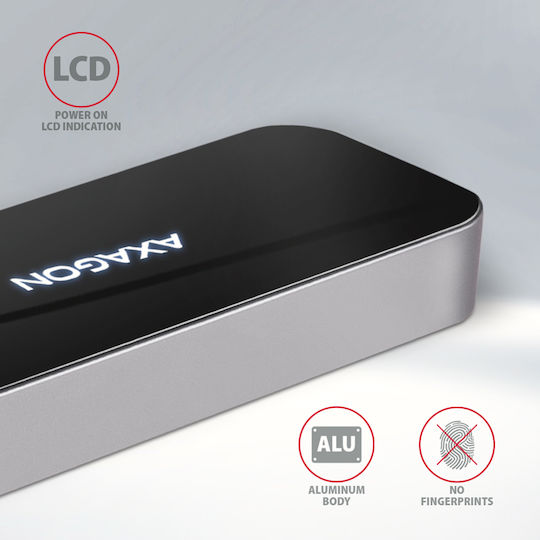 Axagon HMC-6H4A USB-C Docking Station mit HDMI 4K PD Schwarz