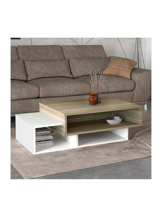 Masa Centrală Rectangulară Tab Din Lemn Alb / Cordoba L105xL60xÎ32cm