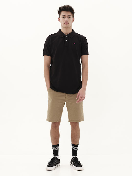 Men's Short Sleeve Polo T-shirt Black