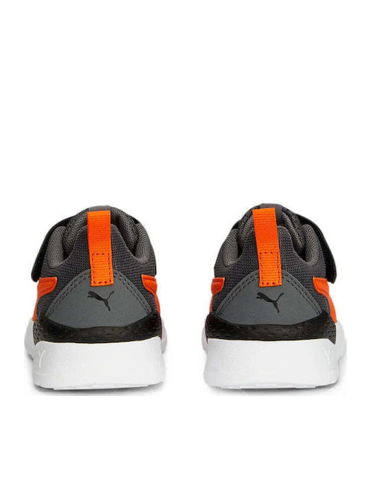 Anzarun Lite Kids Sports Shoes Running with Hoop & Loop Closure Grey / Orange