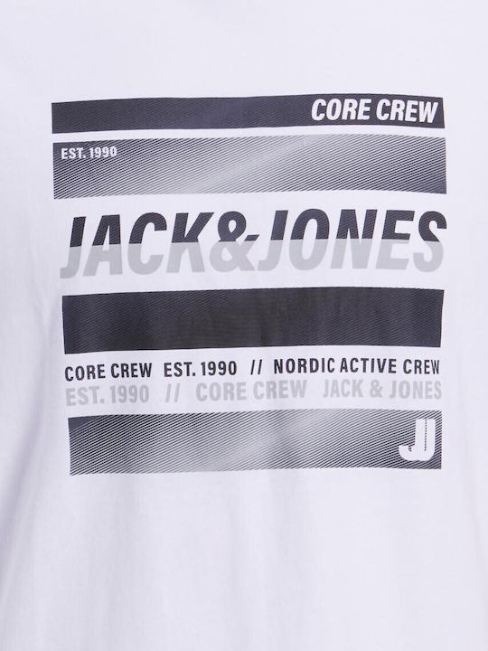 Jack & Jones Ανδρικό T-shirt Λευκό με Στάμπα