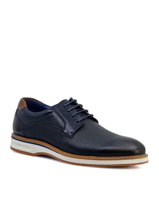 Men's Leather Casual Shoes Navy Blue