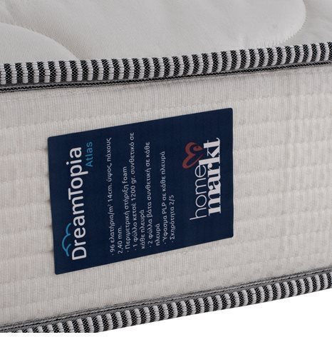 HomeMarkt Dreamtopia Atlas Ημίδιπλο Ορθοπεδικό Στρώμα Διπλής Όψης 110x190cm με Ελατήρια