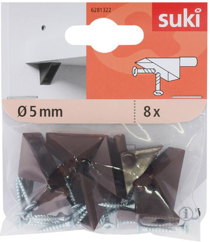 ArteLibre Στήριγμα Ραφιού από Πλαστικό Καφέ 5x5mm 04012680