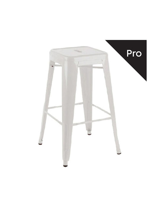 Metallic Stool for Bar Outdoor Relix White 1pcs 43x43x67cm