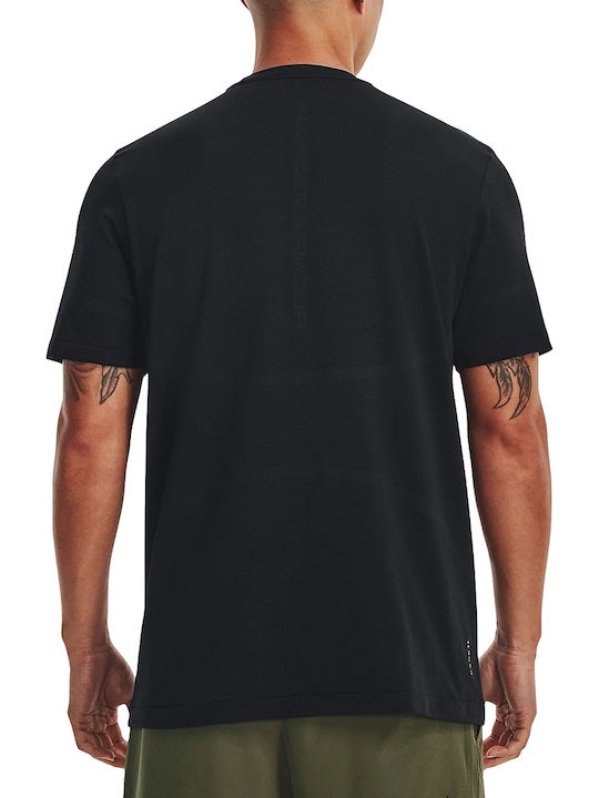 Under Armour Rush Seamless Legacy T-shirt Bărbătesc cu Mânecă Scurtă Negru