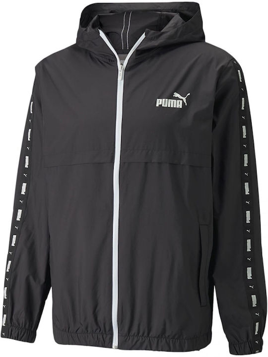 Puma Ess+Tape Sportliche Herrenjacke Wasserdicht und winddicht Schwarz