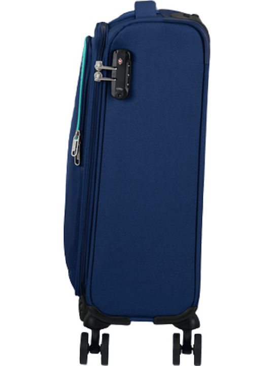 American Tourister Sea Seeker Cabin Travel Suitcase Fabric Compat Navy with 4 Wheels Height 55cm 146674-6636