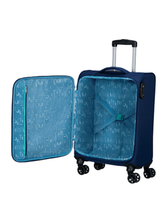 American Tourister Sea Seeker Cabin Travel Suitcase Fabric Compat Navy with 4 Wheels Height 55cm 146674-6636