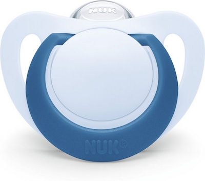 Nuk Pacifier Silicone Star Blue / Blue with Case for 6-18 months 1pcs