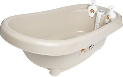 Bebejou Baby Bath with Thermometer Beige