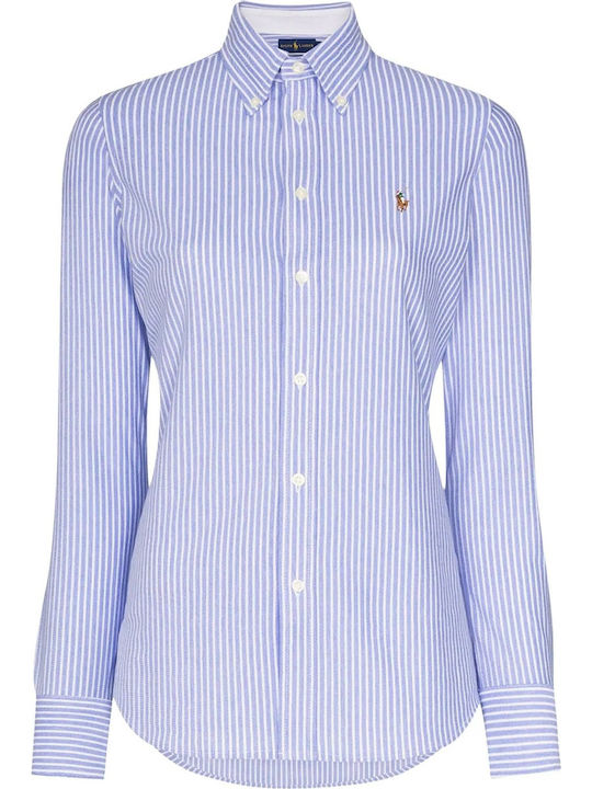 Women's Striped Long Sleeve Shirt Blue
