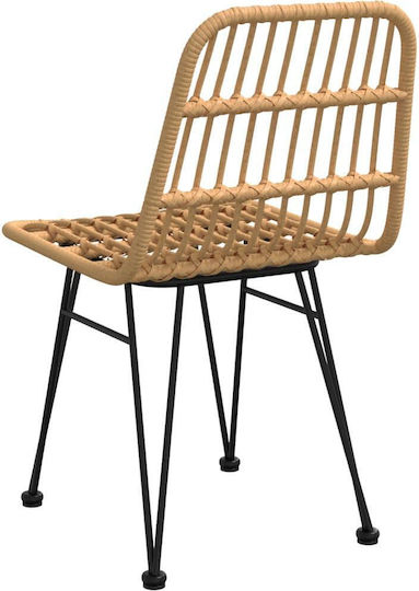 Outdoor-Stuhl Rattan Braun 2Stück 48x62x84εκ.
