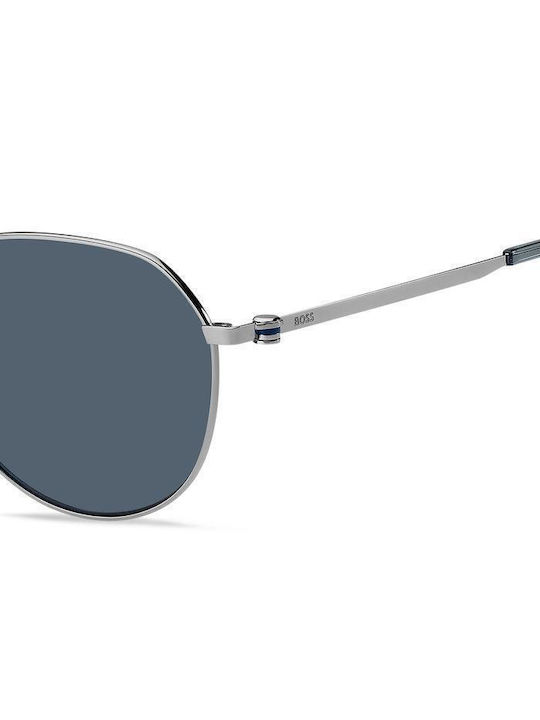 Boss Herren Sonnenbrille mit Silber Metall Gestell und Blau Linse BOSS 1471/F/SK 6LB/KU