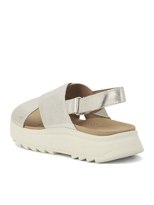 Dashlite Wish Leather Women's Flat Sandals Silver Metallic