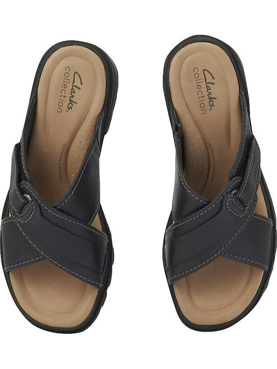 Coast Leather Women's Flat Sandals in Black Color