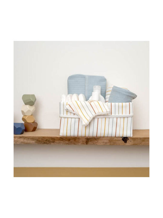 Little Dutch Vintage Sunny Stripes Nursery Storage Basket Beige