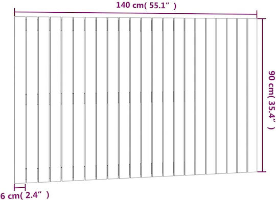 vidaXL Wooden Bed Headboard Brown 140x90cm