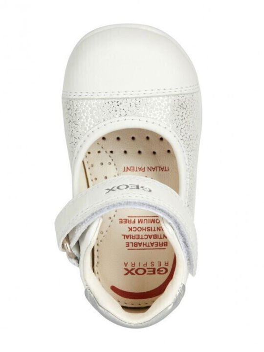 Kids Ballerinas Kaytan with Hoop & Loop Closure White