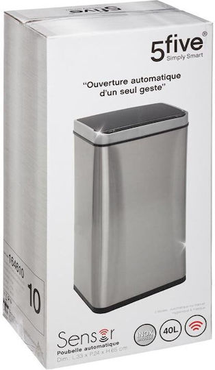 5Five 5Five Mülleimer aus Inox mit Sensor Silber 40l