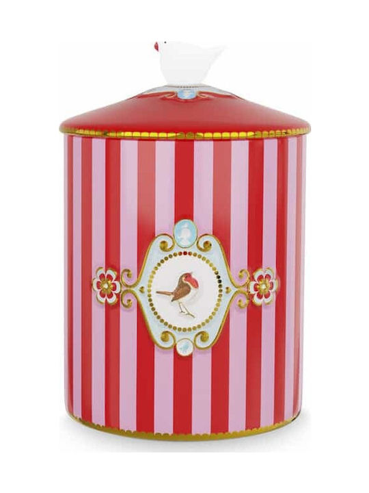 PiP Studio Love Birds General Use Vase with Lid Porcelain Red-Pink 1300ml 1 Piece