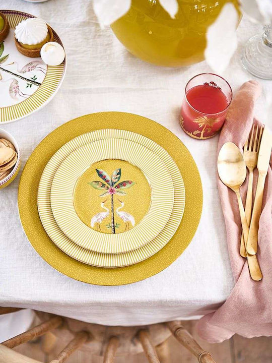 PiP Studio La Majorelle Plate Desert made of Porcelain Pink with Diameter 17cm