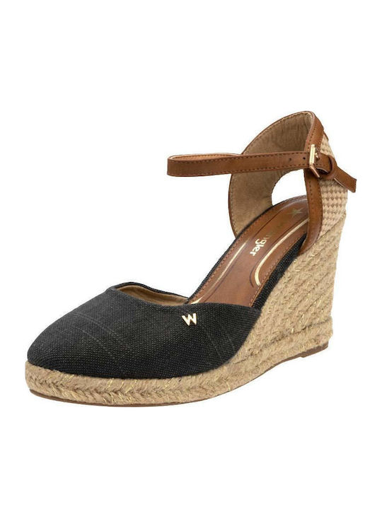 Brava Women's Fabric Platform Espadrilles Black