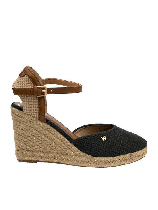 Brava Women's Fabric Platform Espadrilles Black