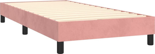 Saltea Pat Single Tapițată cu Material Roz Pentru Saltea 90x190cm