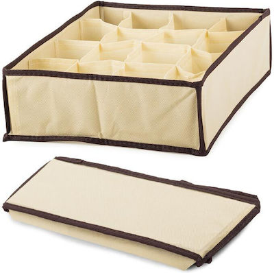 Aria Trade Fabric Drawer Organizer for Underwear / Socks in Beige Color 38x28x10cm 1pcs