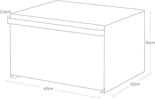 Yamazaki Tower Bread Box with Lid Metallic Black 40x34.5x24cm