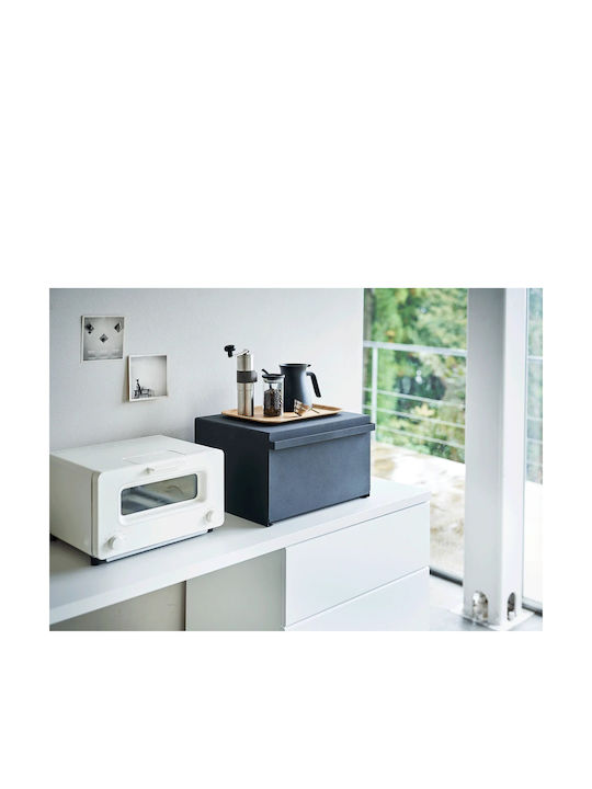 Yamazaki Tower Brotkasten mit Deckel Metallisch Schwarz 40x34.5x24cm