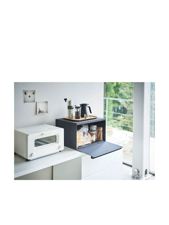 Yamazaki Tower Brotkasten mit Deckel Metallisch Schwarz 40x34.5x24cm