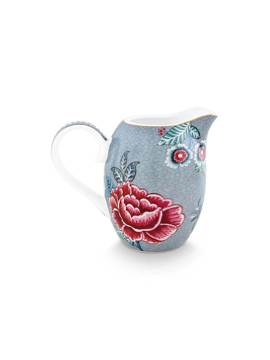 PiP Studio Flower Festival Γαλατιέρα Σερβιρίσματος από Πορσελάνη σε Μπλε Χρώμα