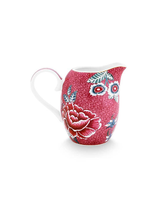 PiP Studio Flower Festival Γαλατιέρα Σερβιρίσματος από Πορσελάνη σε Ροζ Χρώμα