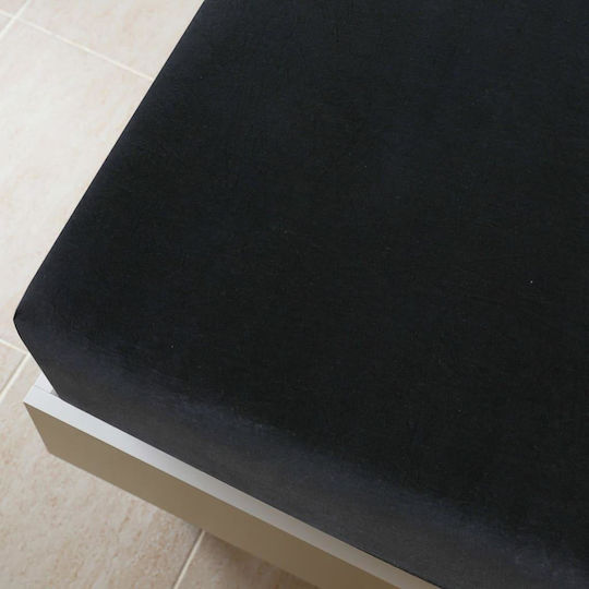 vidaXL Sheet for Single Bed with Elastic 90x200cm. Black