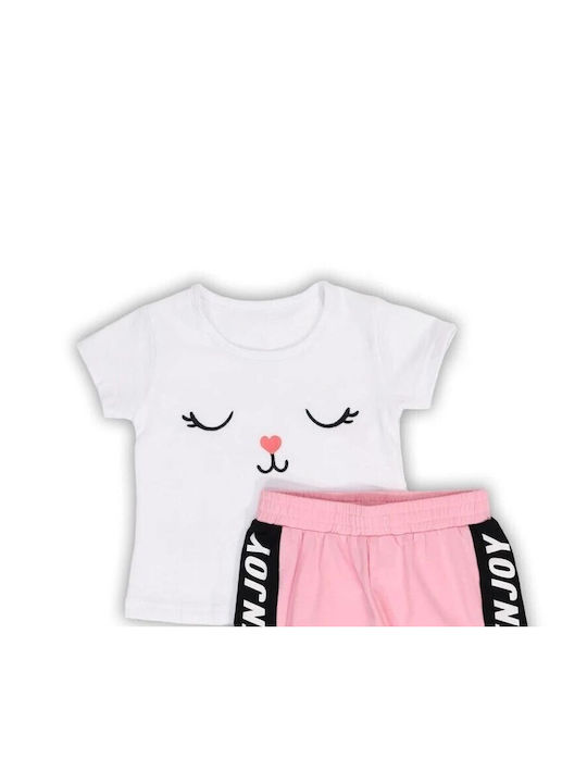 New College Kids Set with Shorts Summer 2pcs White