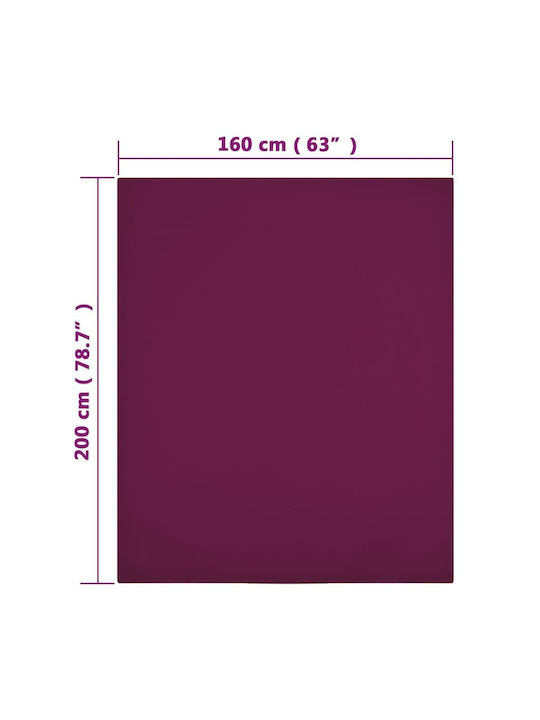 vidaXL Σεντόνι Υπέρδιπλο με Λάστιχο 160x200εκ. Κόκκινο