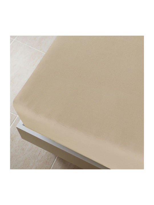 vidaXL Sheet Double with Elastic 140x200cm. Taupe