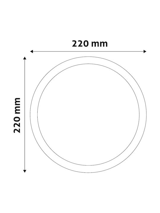 Avide ACSMCW-R-24W-PC Round Outdoor LED Panel 24W with Cool White Light Diameter 22cm