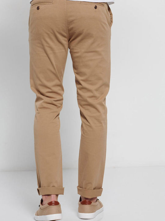 Funky Buddha Men's Trousers Chino in Straight Line Light Beige