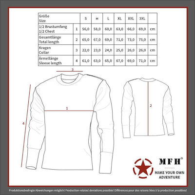 MFH Long Sleeve Pullover Army In Khaki Colour