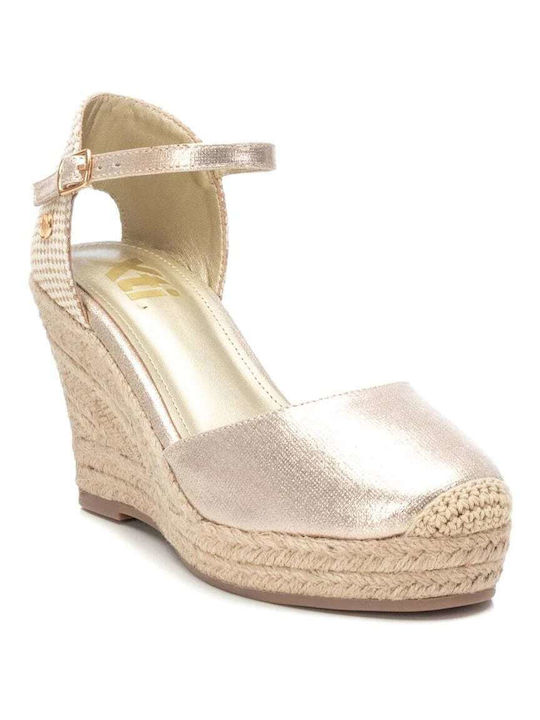 Xti Women's Fabric Platform Espadrilles Gold