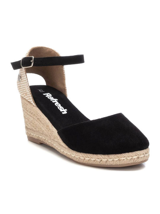 Women's Suede Platform Espadrilles Black