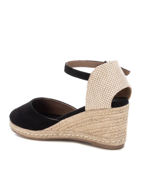 Women's Suede Platform Espadrilles Black