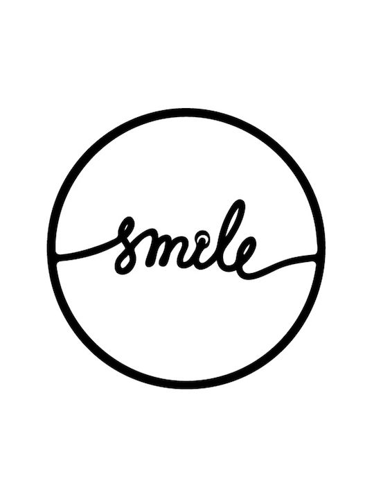 Megapap Decorative Silhouette Smile Black Made of Metal 45x2x45cm