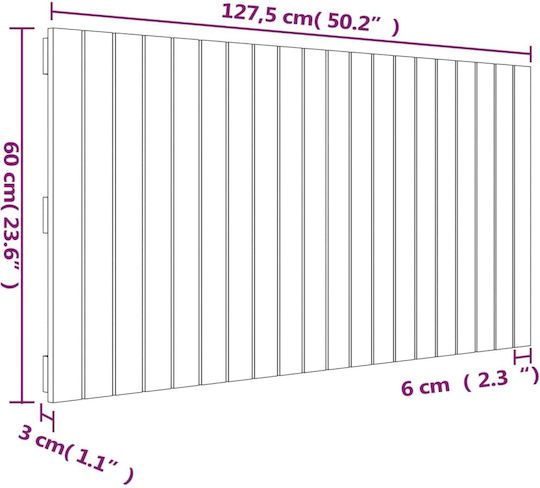 vidaXL Табла За Легло Дървено Медено 127.5x60см