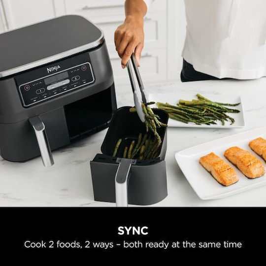 Ninja Foodi Max Dual Zone Air Fryer with Double Detachable Bucket 7.6lt Black