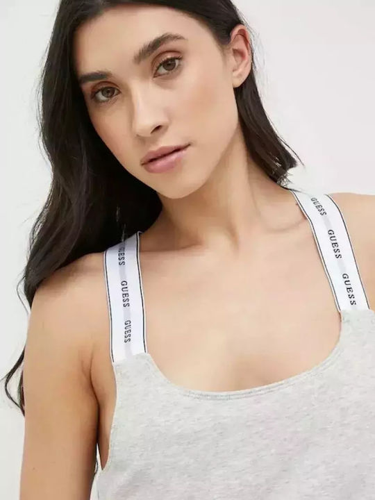 Guess Καλοκαιρινό Γυναικείο Σετ Πιτζάμας Γκρι Carrie